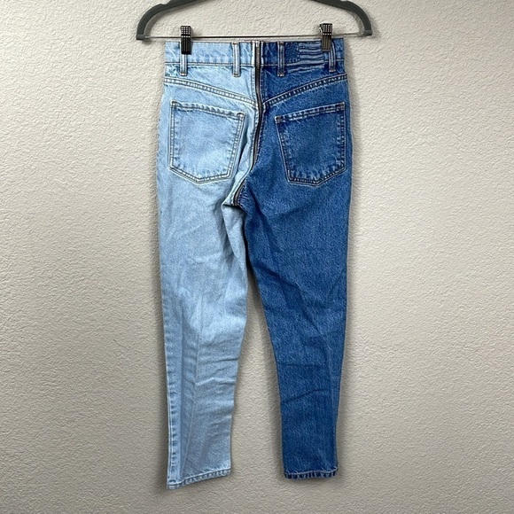 Revice Yin Yang Crop Jeans Split Light Dark Wash Zip Around Front to Back Sz 24 - Picture 8 of 16